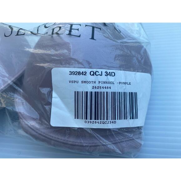 Victoria's Secret Bra Womens 34D Purple Very Sexy Push Up Rhinestone Logo Strap - Picture 12 of 12